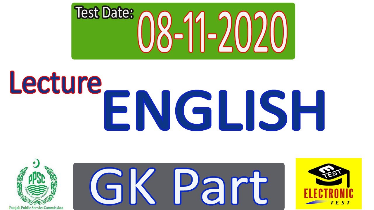 Lecturer English PPSC Paper 08-11-2020 ||English Lecturer Solved Past Papers||ETEST