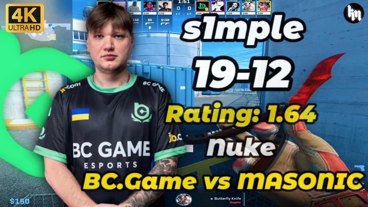 s1mple (19-12) BC.Game vs MASONIC (Nuke) Parken Challenger Championship S1 #cs2 #bcgame #s1mple