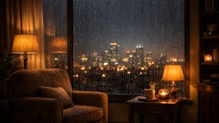 🌧️ Soft Rainy Night from a Cozy Window, City Lights & Soft Saxophone, 3Hours 🎷☕ screenshot 5