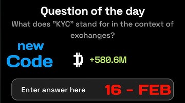 Dropee new update || Dropee Question Of The Day Code 16 February || today Dropee Question Of The Day