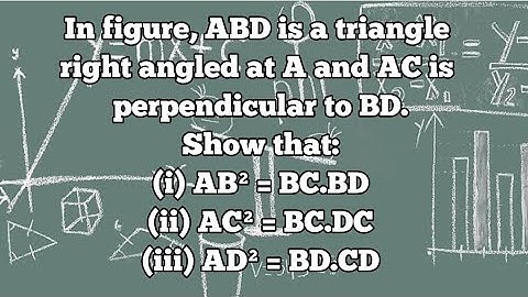 In figure, ABD is a triangle angled at A and AC is perpendicular to BD. Show that: (i)AB²= BC.BD