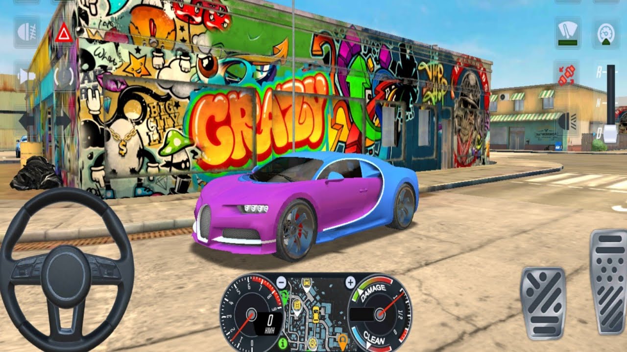 PURPLE AND BLUE MIX BUGATTI CHIRON CAR - TAXI SIM 22 - ANDROID AND IOS GAMES 1