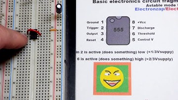 Electronics course 13 555 timer astable multivibrator mode continuously flashing LEDs circuit