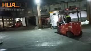 Stationary Pallet Inverter with bag load pusher use in rice industry, fast loading and unloading . by Forklift Attachment Manufacturer -Huamai 261 views 11 months ago 5 minutes, 2 seconds