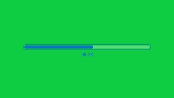 1-Minute Blue Round Progress Bar Countdown Green Screen, 100% Copyright Free
