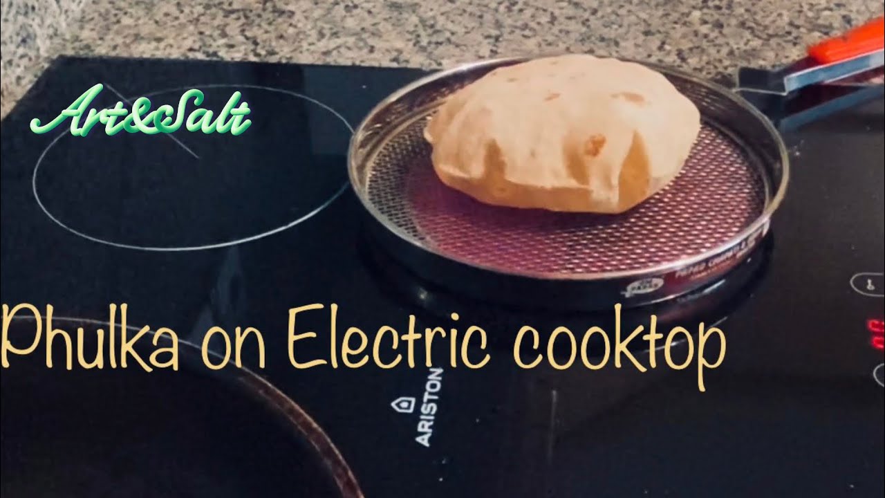 Puffing up the chapati on ceramic cooktop phulka on electric stoveno