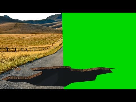 ground crack and collapse - green screen - free use @bestgreenscreen