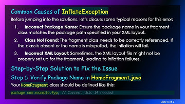 Resolving the InflateException Error in Android Fragments
