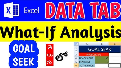 Goal Seek in Ms-Excel || #msexcel తెలుగు లో నేర్చుకోండి #excel #exceltutorial #bhavanitutorials