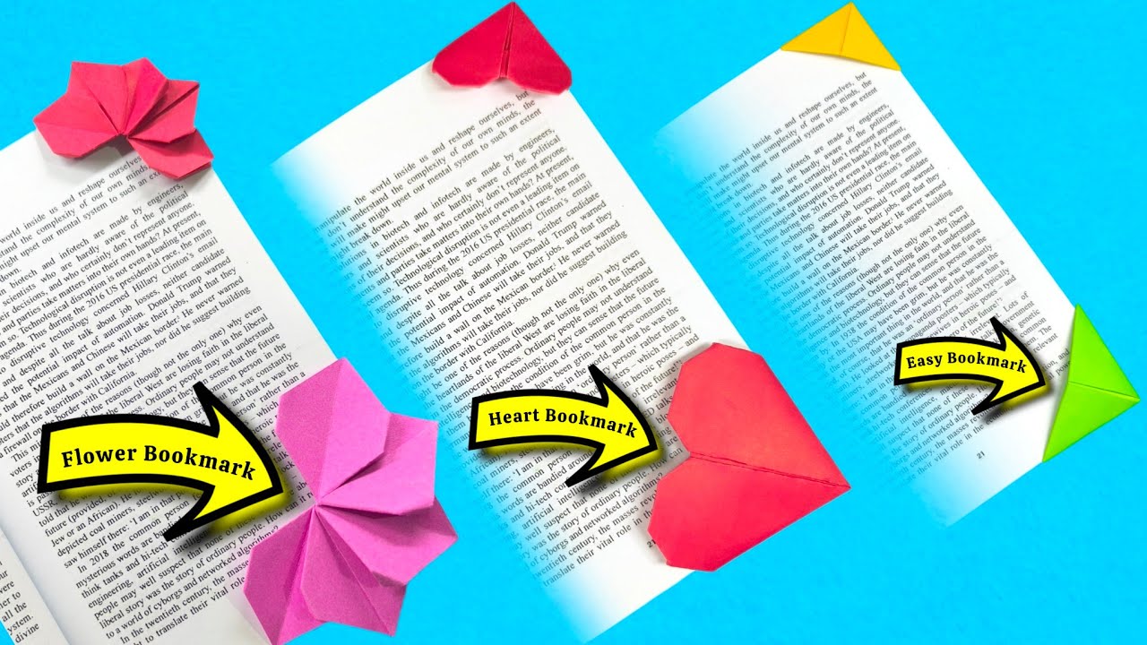 3 Easy Origami Corner Bookmarks | Cute & Fun DIY Paper Bookmark Ideas