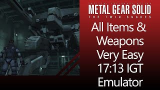 MGS: The Twin Snakes | GCN Emulator | Very Easy | All Items & Weapons | 17:13 IGT