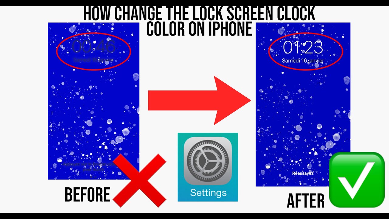 How To Change Iphone Lock Screen Time Color