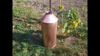Самодельный медный куб на 40 литров. How to build 40 L (10 gal.) copper moonshine still.