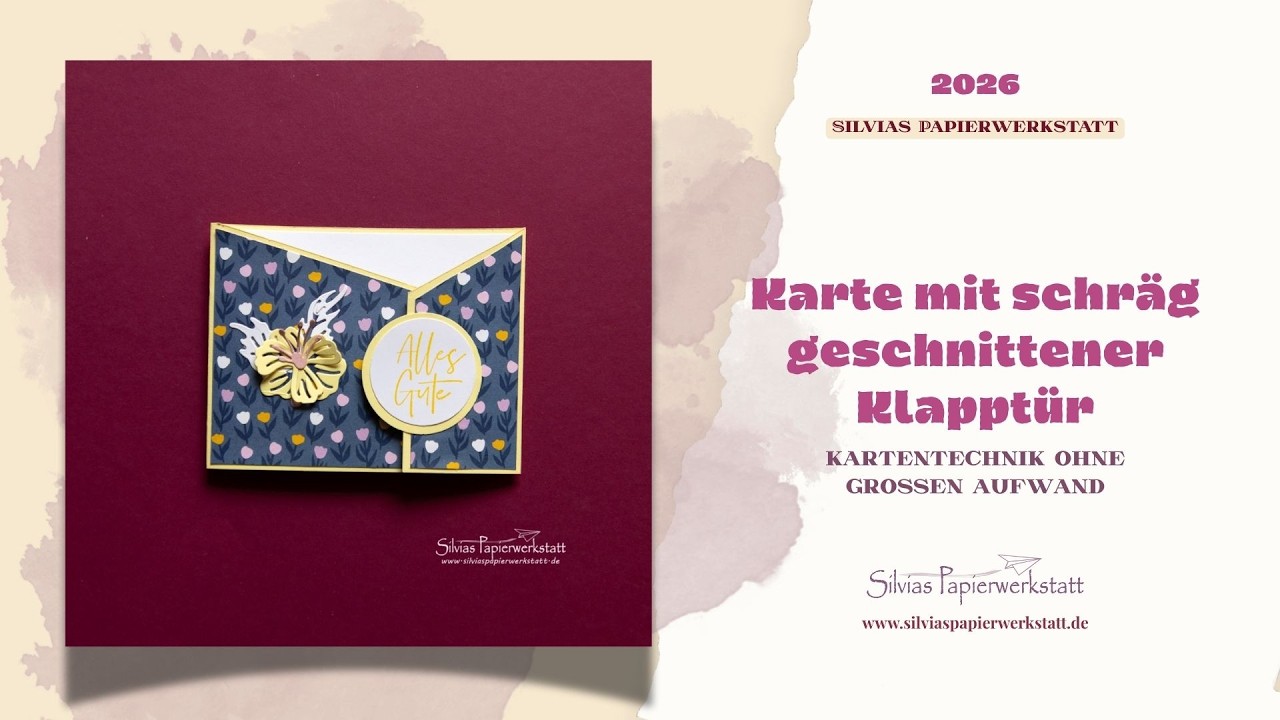 Kartentechnik: Karte mit schräg geschnittener Klapptür #stampinupdeutschland