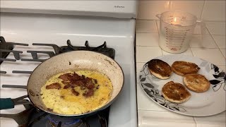 Seniors Jobless Poor Stockpile Bacon,Eggs,Bread- Sandwich-Quick Cheap Meal in Minutes
