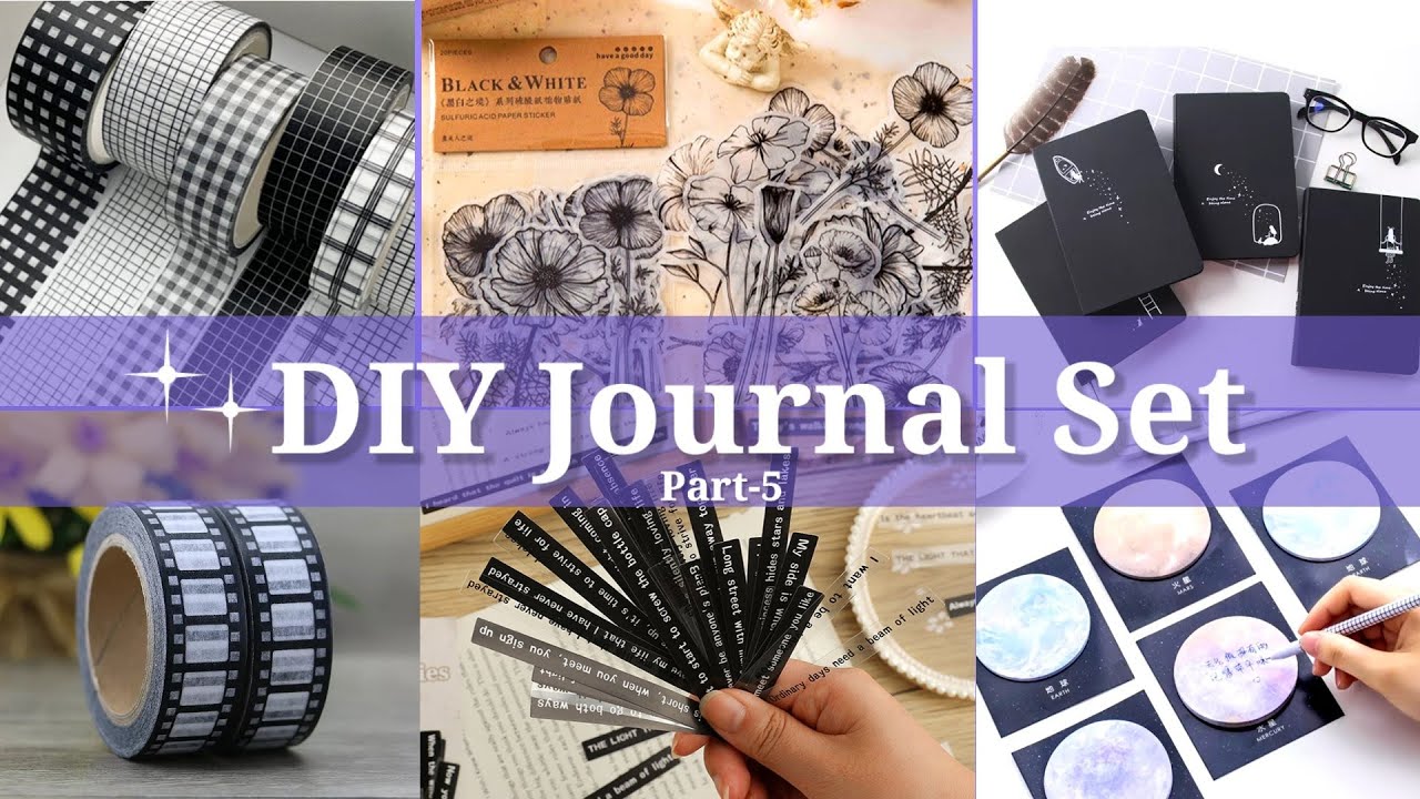 (Part5)DIY JOURNAL SET_ Black journal supplies _How to Make Journal Set at Home YouTube