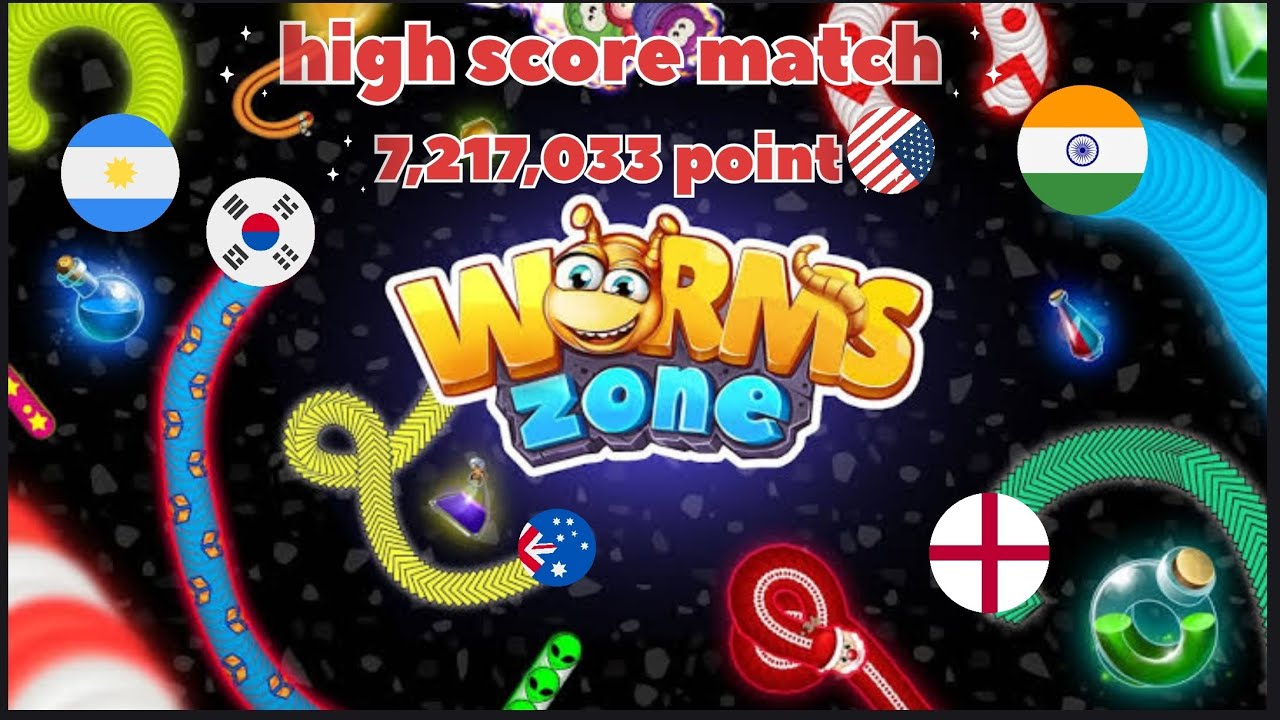 High score match 7,217,033 point😯😯       ☝️ Worms Zone.io Indian snake 🐍