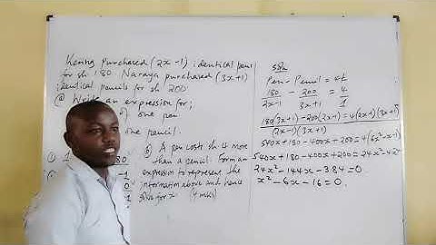 SirKatum:KCSE 2020/2021 MATHEMATICS PAPER 2 REVISION, NO.19 QUADRATIC EXPRESSIONS/EQUATIONS.