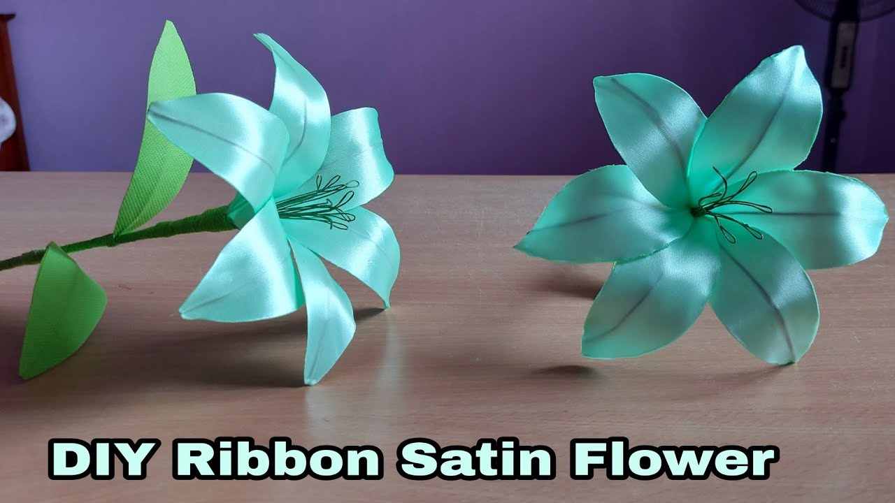 DIY Satin Ribbon Flower|How to make easy ribbon flower|Flower making ...
