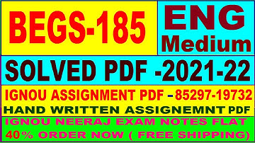 begs-185 solved assignment 2021-22 in English / begs 185 solved assignment / begs 185 assignment