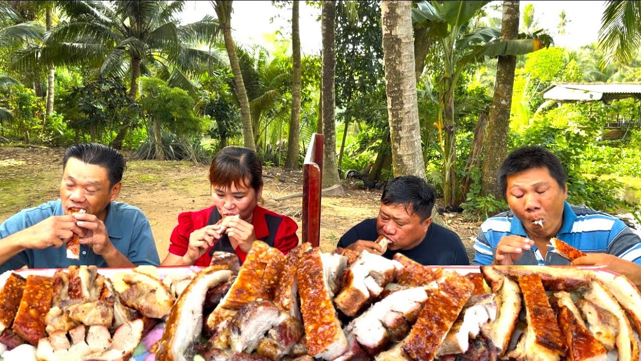 Chia Cặp Thi Ăn Kinh Khủng 6,2 KÝ HEO QUAY BÁNH BÒ Thắng Được 4Tr | ATĐQ 