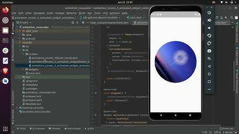 Flutter Animation with Animated Widget and Animated Builder.