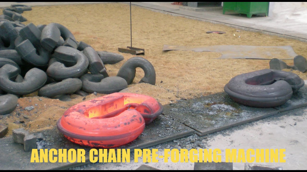 Anchor chain forging blank forged on hydraulic forging hammer