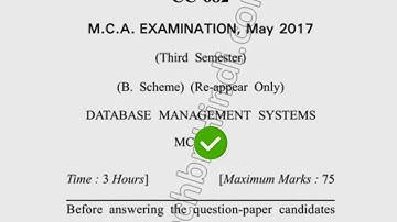 2017 Dcrust MCA 3rd Sem Reappear Database Management System Question Paper