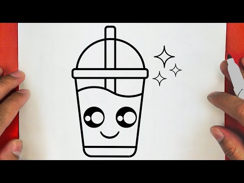 HOW TO DRAW A CUTE CUP DRINK ,STEP BY STEP ,DRAW CUTE THINGS