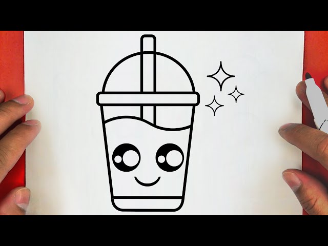 HOW TO DRAW A CUTE CUP DRINK ,STEP BY STEP ,DRAW CUTE THINGS 