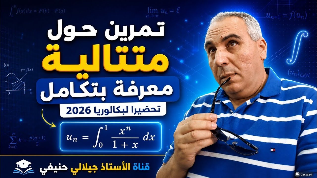 سلسلة تمارين مراجعة الأيام الاخيرة: 18ـ تمرين متتالية معرفة بتكامل1