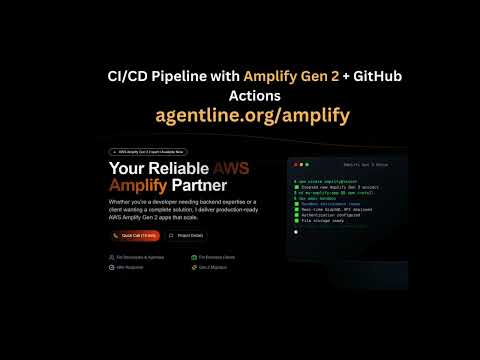 CI/CD Pipeline with Amplify Gen 2 + GitHub Actions | Deploy in Minutes, Not Days