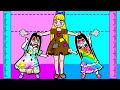 Paper Dolls Dress Up - Sadako and Rapunzel Short & Tall Dress - Barbies Story & Crafts