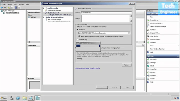 Configure Virtual Network in Hyper V - Windows Server 2008 R2
