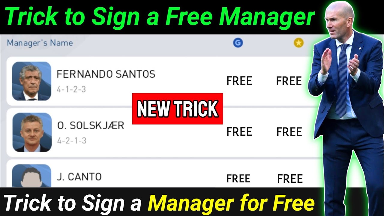 New Trick to get any Manager for FREE in Pes 2020 Mobile || Pes 2021 Mobile Trick || Pes 2020