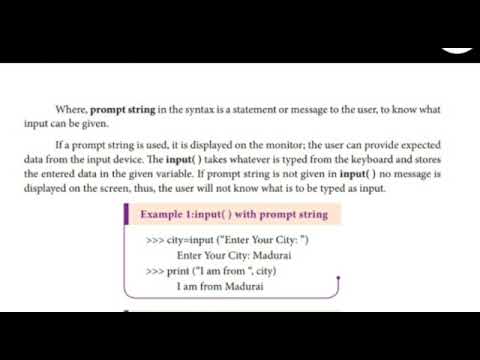 12th Std CS Unit 5 Python Input and Output Functions