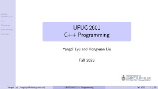 C++ Programming - Lecture 7 - part 1 (HKUST(GZ), Fall 2023)