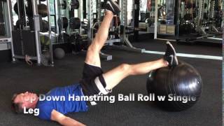 Up Down Hamstring Ball Roll w Single Leg