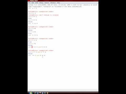 python 3.2 basics  --4 Logic tests--