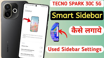 Tecno Spark 30c 5g me smart sidebar kaise enable kare/how to enable smart sidebar in Tecno Spark 30c