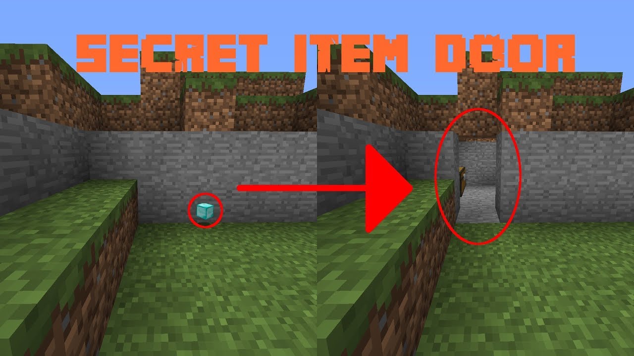 Minecraft SECRET Item Drop Piston Door! | EASY - YouTube