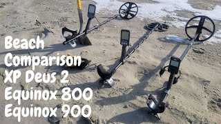 Beach Comparison Equinox 900, Equinox 800, XP Deus 2