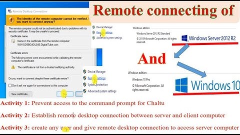 How to connect remotely client computer with server 2012R2
