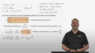 Lecture 2-5 | Errors, Residuals, and Conditional Numbers of Matrices  | Advanced Math for Engineers