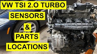 VW / Audi TSI 2.0 Turbo Engine Sensors & Components Locations