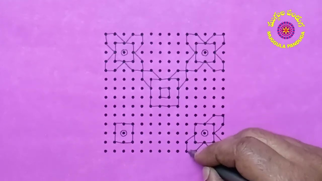 1774.RANGOLI MUGGULU-MP-004-SJ- 14-14 точек #kolam#rangoli#mandana#haripan#eipan#gahuli#muruja#paddu
