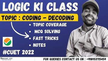 CUET 2022|Logical Reasoning| CODING DECODING 2|LECTURE-10|CUET General Test Preparation Free