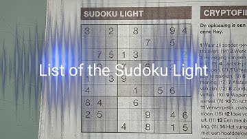 List of the Sudoku Light puzzle