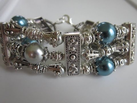 Bracelet with Metal Beads.. Браслет из металлических камней .