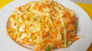 I Can't Stop Eating this Cabbage, Carrot and  Apple Salad So Fresh and Crunchy!